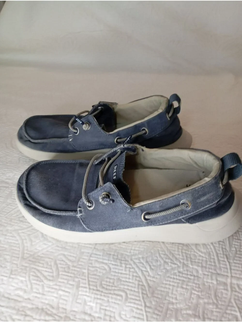 Reef Mens Swellular Pier Slip-On Boat Shoes In Navy Size 11 US